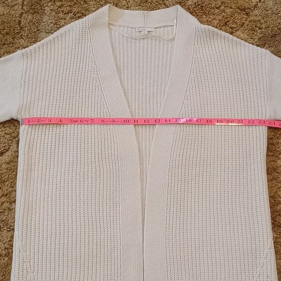 Est. 1946 Beige Faux Fur Sleeve Hem Open Cardigan Size: L - Picture 2 of 7